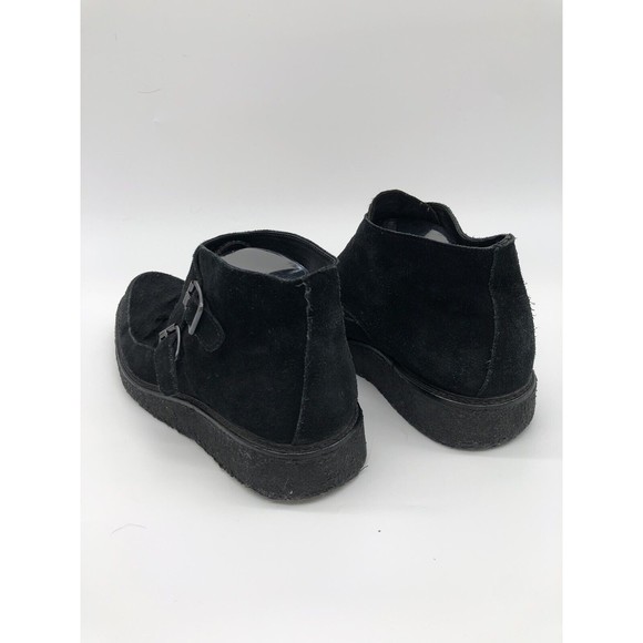All Saints Mens Black Boot Double Monk Crepe Sole 43 us 9 9.5 Leather Suede Hair main image 8